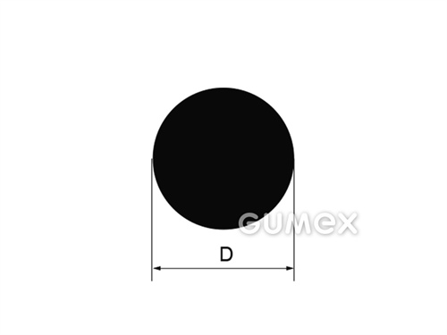 Gumový profil kruhový, priemer 2mm, 75°ShA, FPM (viton), -15°C/+200°C, čierny
